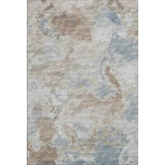 Midnight Ivory And Coffee Abstract Washable Indoor Outdoor Area Rug Photo 2