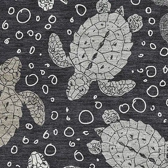 Midnight Ivory And Gray Geometric Washable Area Rug With UV Protection Photo 3