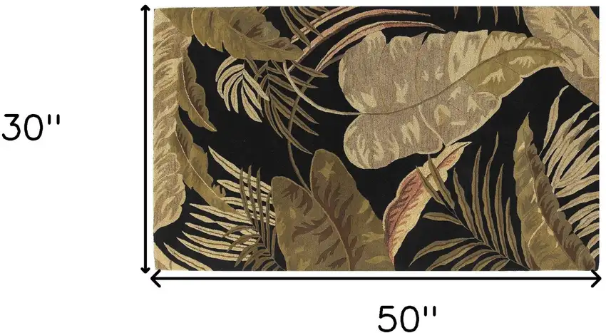 Midnight Leaves Wool Area Rug Photo 9