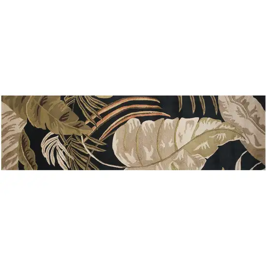 Midnight Leaves Wool Runner Rug Photo 2