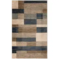 Photo of Midnight Navy Patchwork Power Loom Stain Resistant Area Rug