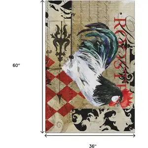 Photo of Midnight Red And Beige Animal Print Washable Area Rug With UV Protection