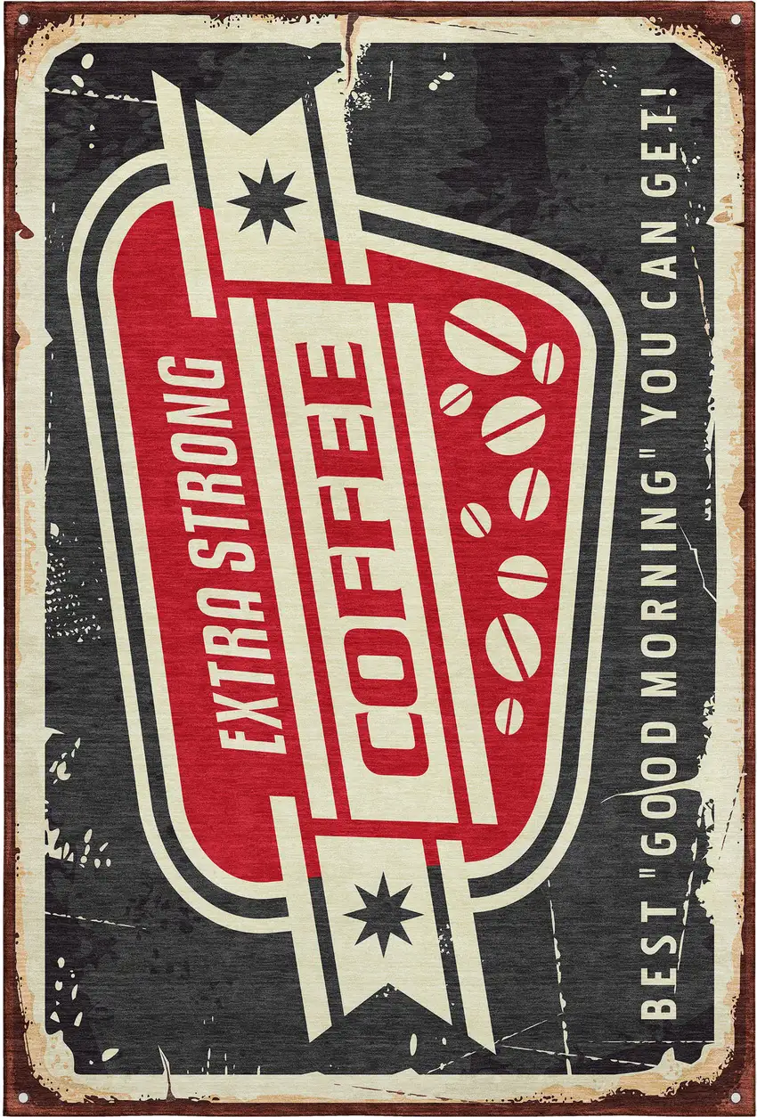 Midnight Red And Ivory Geometric Washable Area Rug With UV Protection Photo 2