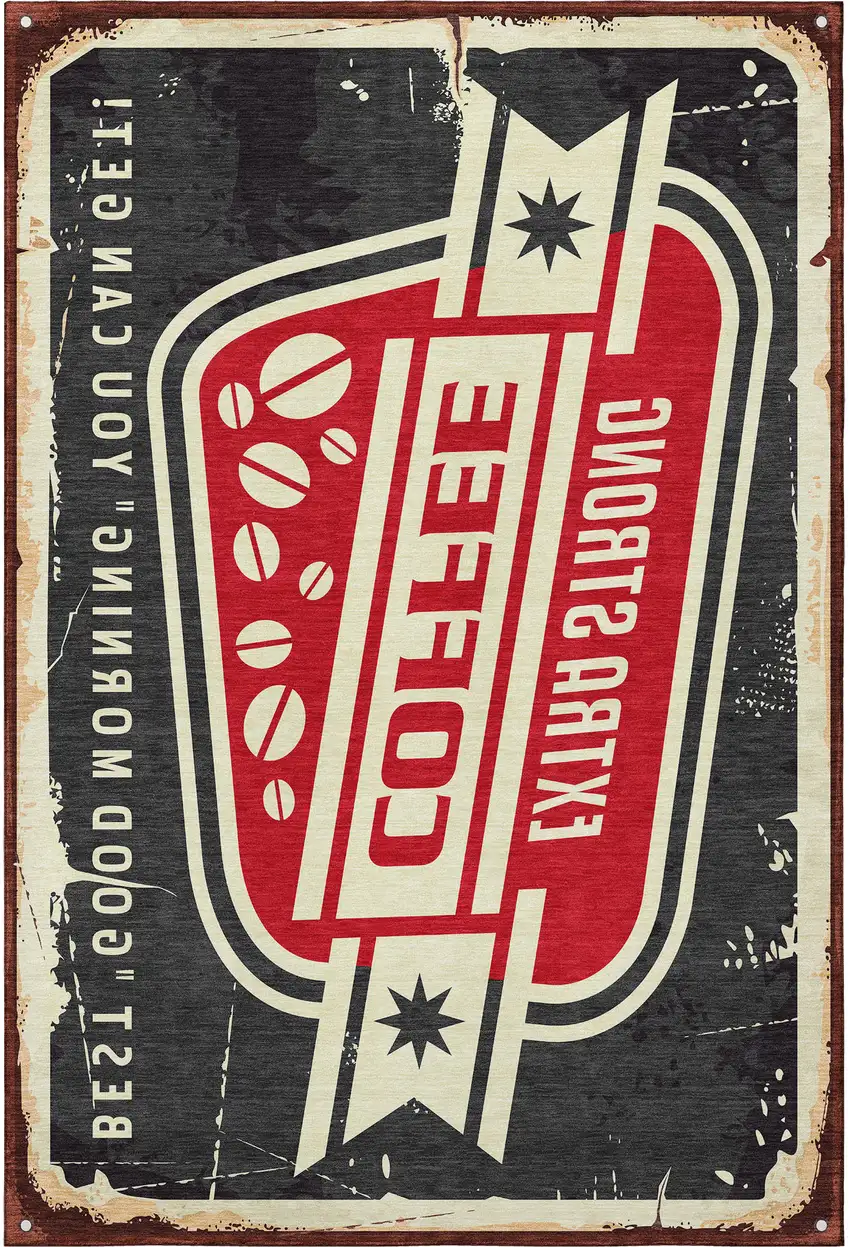 Midnight Red And Ivory Geometric Washable Area Rug With UV Protection Photo 4