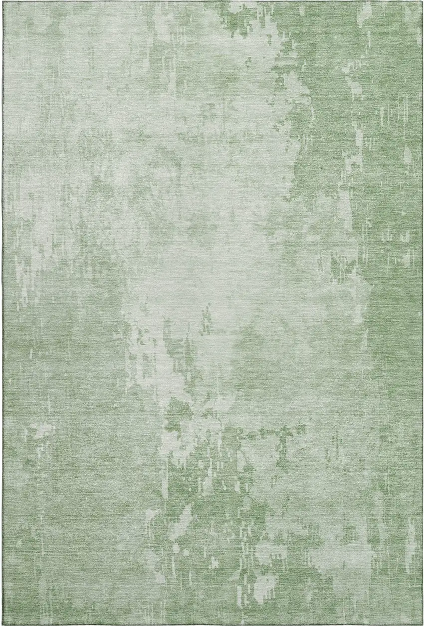 Mint Green And Beige Abstract Washable Area Rug With UV Protection Photo 1
