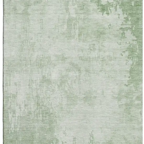 Mint Green And Beige Abstract Washable Area Rug With UV Protection Photo 2