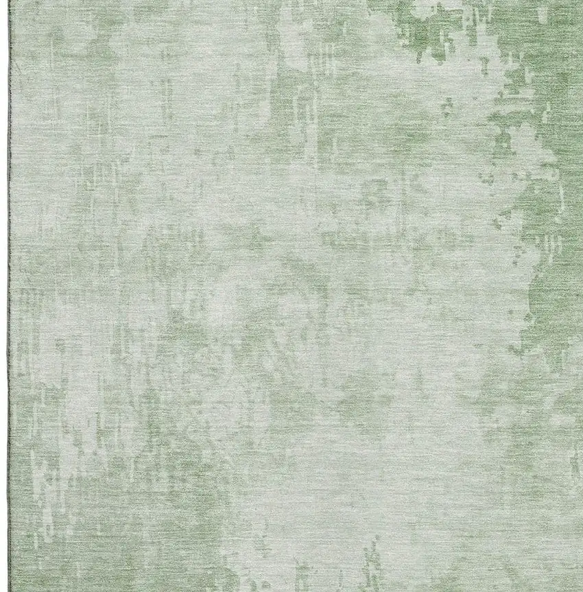 Mint Green And Beige Abstract Washable Area Rug With UV Protection Photo 2