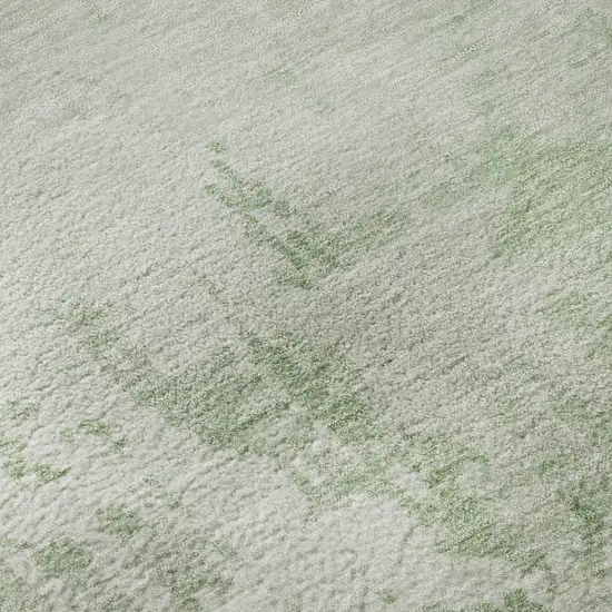 Mint Green And Beige Abstract Washable Area Rug With UV Protection Photo 9