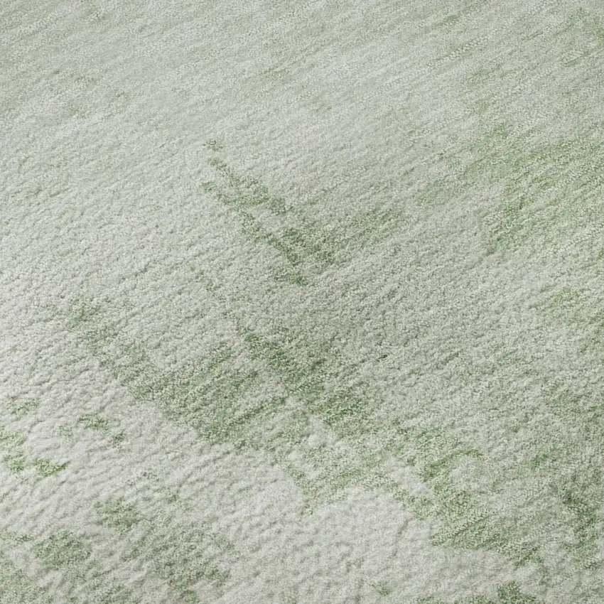 Mint Green And Beige Abstract Washable Area Rug With UV Protection Photo 9
