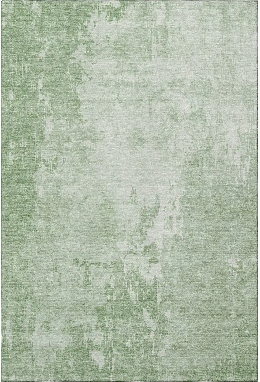 Mint Green And Beige Abstract Washable Area Rug With UV Protection Photo 3