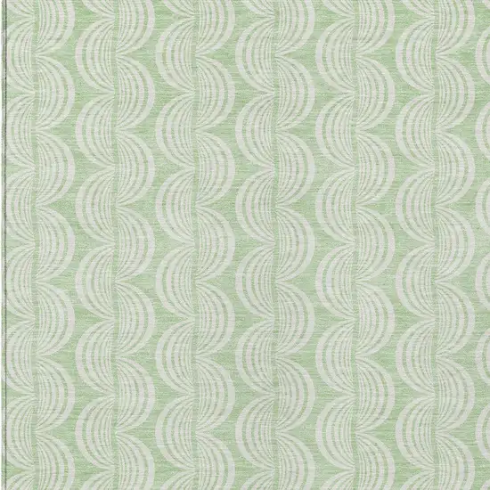 Mint Green And Beige Ogee Washable Indoor Outdoor Area Rug Photo 5