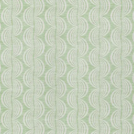 Mint Green And Beige Ogee Washable Indoor Outdoor Area Rug Photo 5