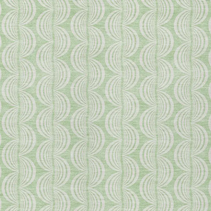Mint Green And Beige Ogee Washable Indoor Outdoor Area Rug Photo 5