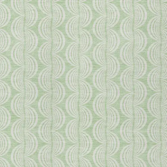 Mint Green And Beige Ogee Washable Indoor Outdoor Area Rug Photo 5