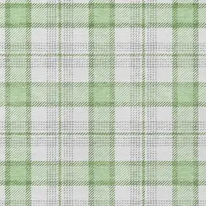 Photo of Mint Green And Beige Plaid Washable Indoor Outdoor Area Rug