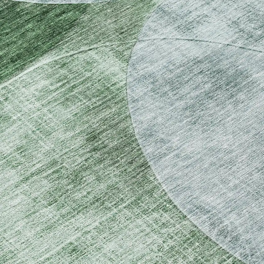 Mint Green And Fern Green Geometric Washable Indoor Outdoor Area Rug Photo 7