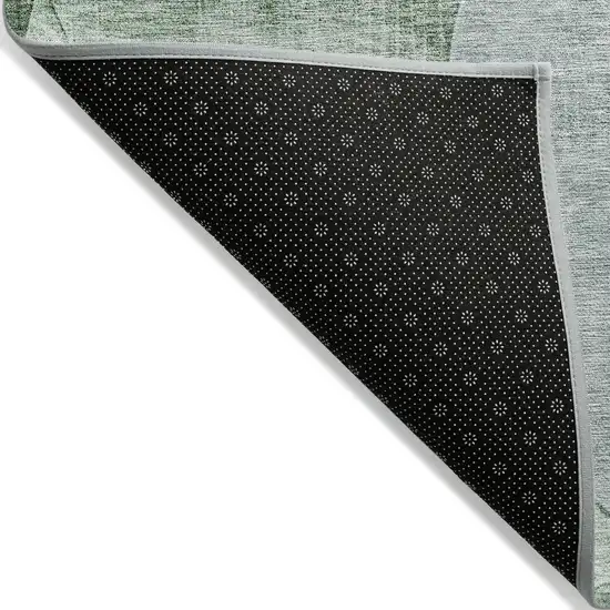 Mint Green And Fern Green Geometric Washable Indoor Outdoor Area Rug Photo 3