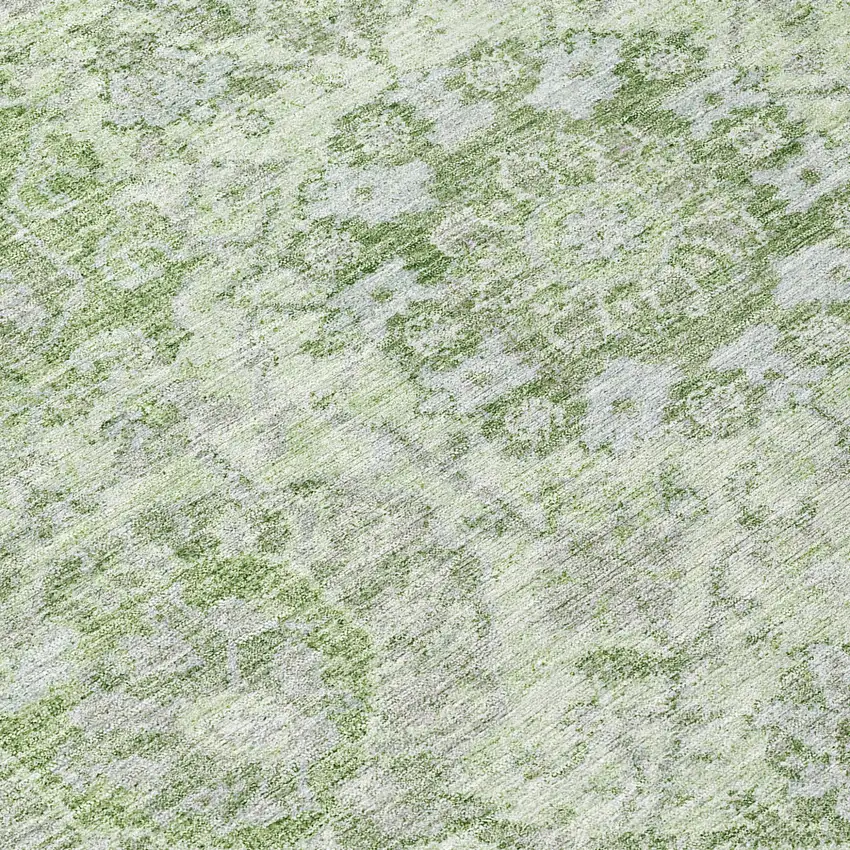 Mint Green And Gray Damask Washable Indoor Outdoor Area Rug Photo 8