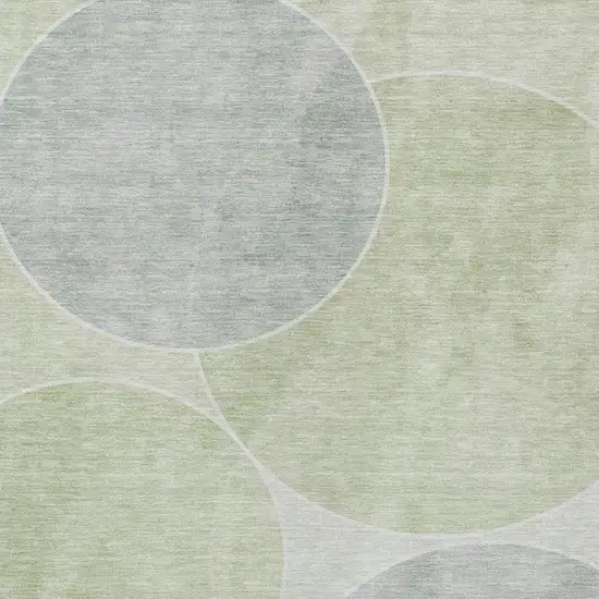 Mint Green And Green Geometric Washable Indoor Outdoor Area Rug Photo 3