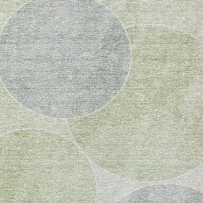 Mint Green And Green Geometric Washable Indoor Outdoor Area Rug Photo 3