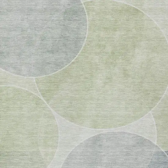 Mint Green And Green Geometric Washable Indoor Outdoor Area Rug Photo 3