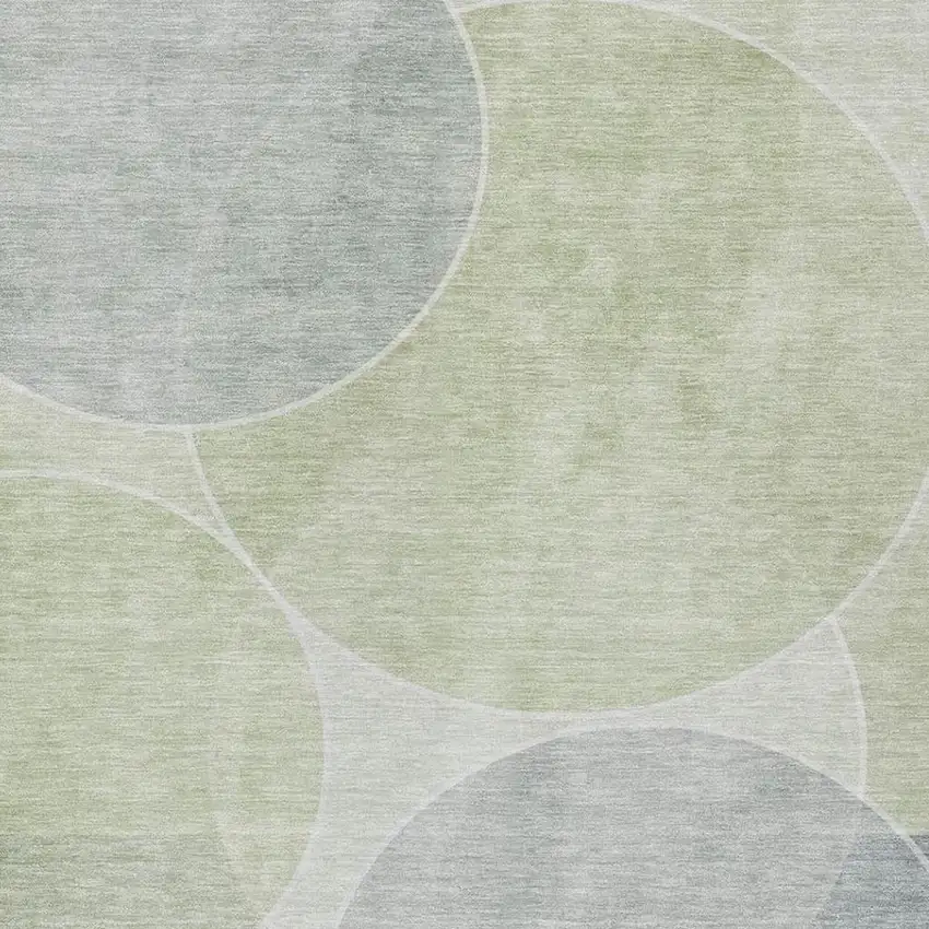 Mint Green And Green Geometric Washable Indoor Outdoor Area Rug Photo 3