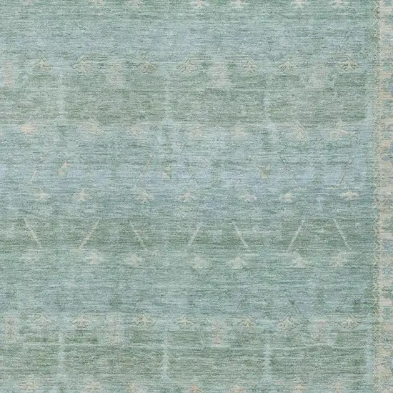 Mint Green And Green Tribal Washable Indoor Outdoor Area Rug Photo 3