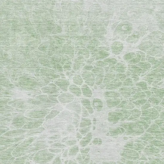 Mint Green And Ivory Abstract Washable Area Rug With UV Protection Photo 3
