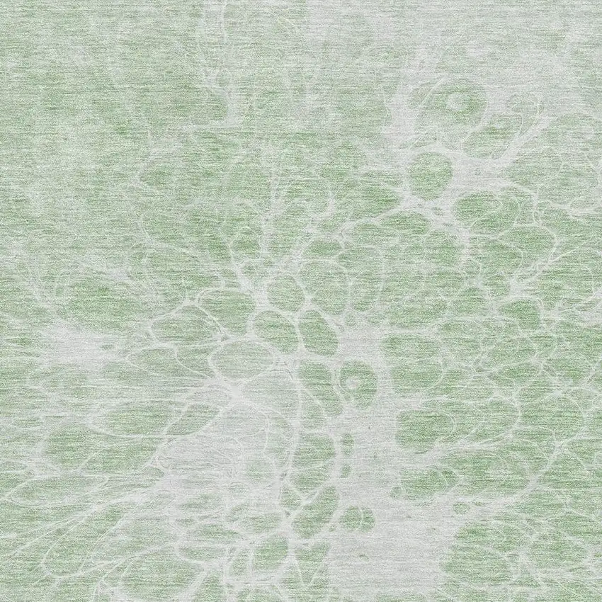 Mint Green And Ivory Abstract Washable Area Rug With UV Protection Photo 3