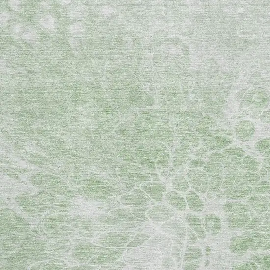 Mint Green And Ivory Abstract Washable Area Rug With UV Protection Photo 3