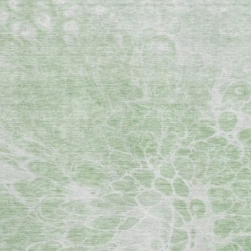 Mint Green And Ivory Abstract Washable Area Rug With UV Protection Photo 3