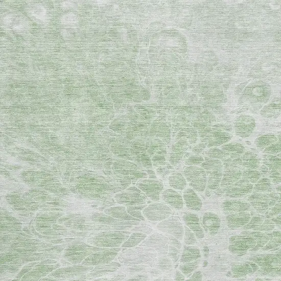 Mint Green And Ivory Abstract Washable Area Rug With UV Protection Photo 3