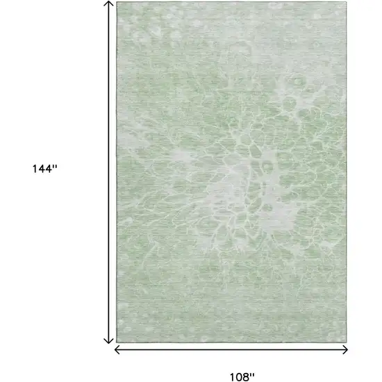 Mint Green And Ivory Abstract Washable Area Rug With UV Protection Photo 3
