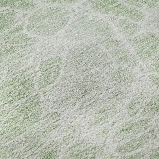 Mint Green And Ivory Abstract Washable Area Rug With UV Protection Photo 9
