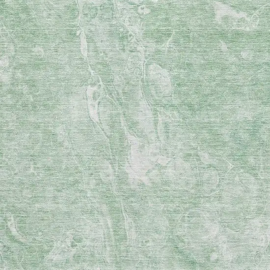Mint Green And Ivory Abstract Washable Area Rug With UV Protection Photo 3