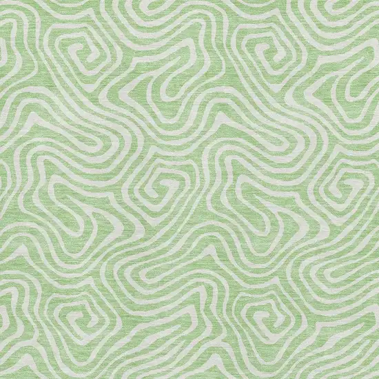 Mint Green And Ivory Abstract Washable Area Rug With UV Protection Photo 2