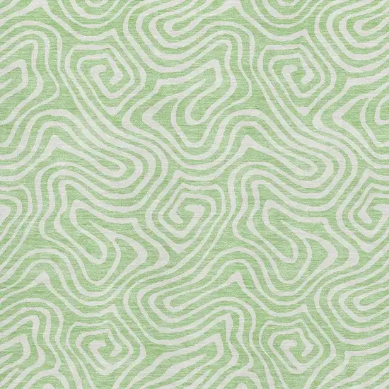 Mint Green And Ivory Abstract Washable Area Rug With UV Protection Photo 2
