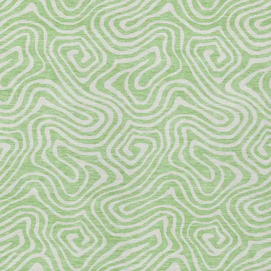 Mint Green And Ivory Abstract Washable Indoor Outdoor Area Rug Photo 6