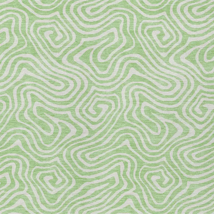 Mint Green And Ivory Abstract Washable Indoor Outdoor Area Rug Photo 6