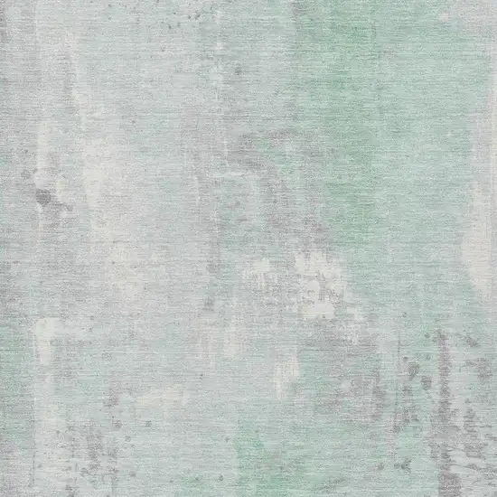 Mint Green And Ivory Abstract Washable Indoor Outdoor Area Rug Photo 4