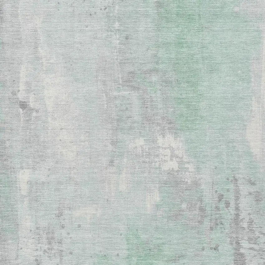 Mint Green And Ivory Abstract Washable Indoor Outdoor Area Rug Photo 4