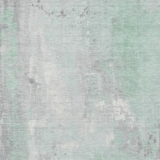Mint Green And Ivory Abstract Washable Indoor Outdoor Area Rug Photo 6