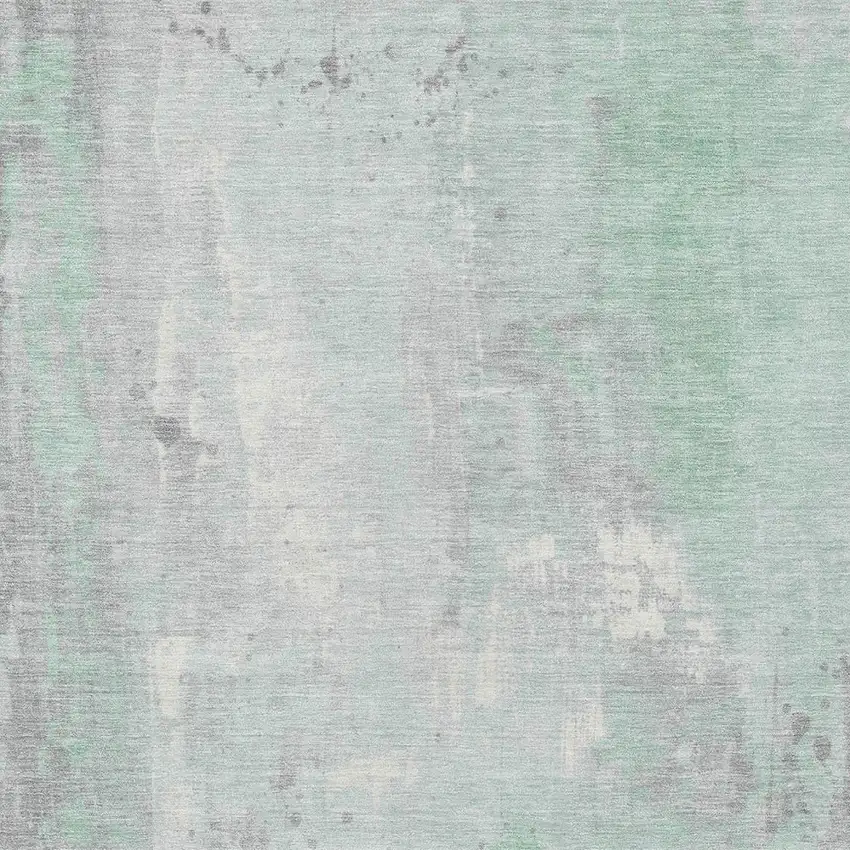 Mint Green And Ivory Abstract Washable Indoor Outdoor Area Rug Photo 6