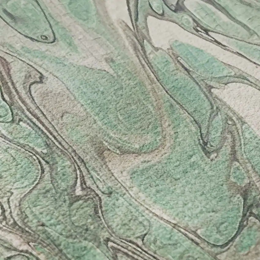 Mint Green And Ivory Abstract Washable Indoor Outdoor Area Rug Photo 7