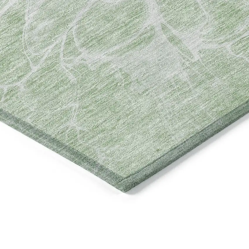 Mint Green And Ivory Abstract Washable Indoor Outdoor Area Rug Photo 5