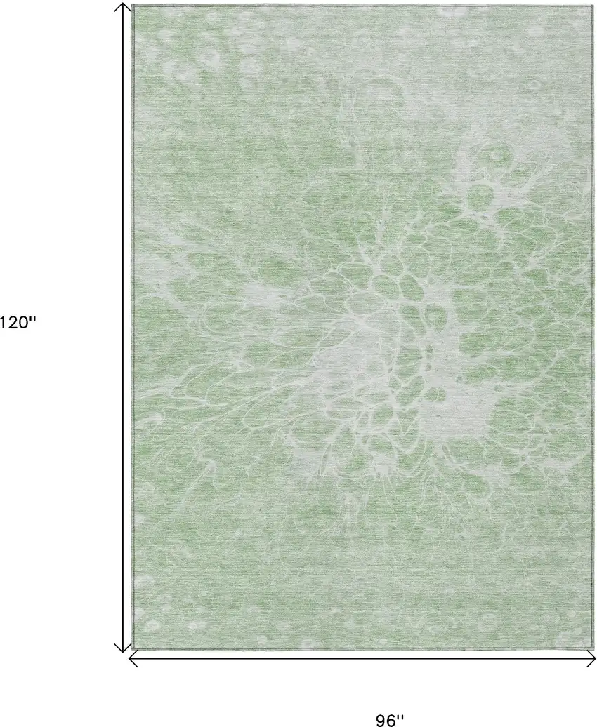 Mint Green And Ivory Abstract Washable Indoor Outdoor Area Rug Photo 3