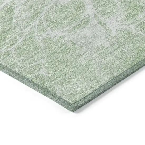 Mint Green And Ivory Abstract Washable Indoor Outdoor Area Rug Photo 4