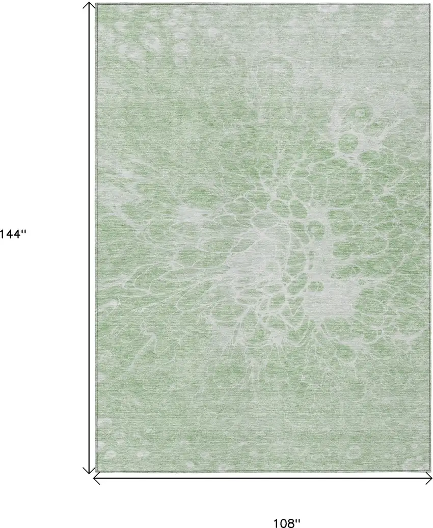 Mint Green And Ivory Abstract Washable Indoor Outdoor Area Rug Photo 3