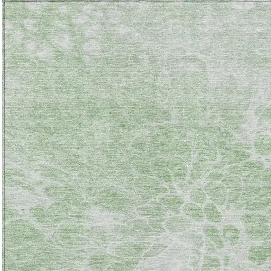 Mint Green And Ivory Abstract Washable Indoor Outdoor Area Rug Photo 6