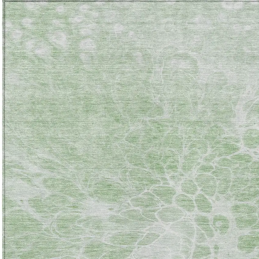 Mint Green And Ivory Abstract Washable Indoor Outdoor Area Rug Photo 6
